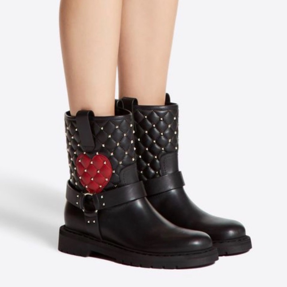 Valentino Garavani Rockstud Spike Biker Boots